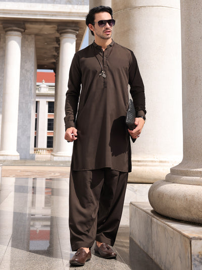 Polyester Dark Green Shalwar Kameez - Almirah