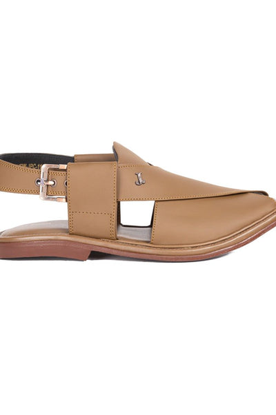 Plain Brown Peshawari Chappal - J. Junaid Jamshed