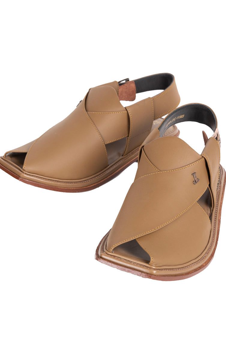 Plain Brown Peshawari Chappal - J. Junaid Jamshed