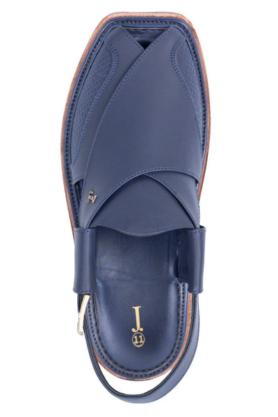 Plain Blue Peshawari Chappal - J. Junaid Jamshed