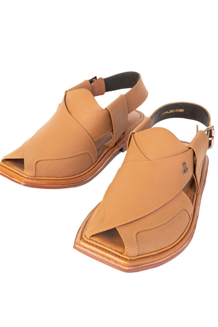 Plain Brown Peshawari Chappal - J. Junaid Jamshed