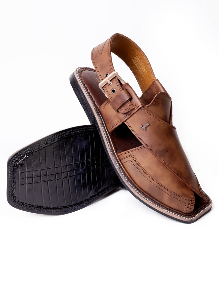 Brown Peshawari Chappal - J. Junaid Jamshed