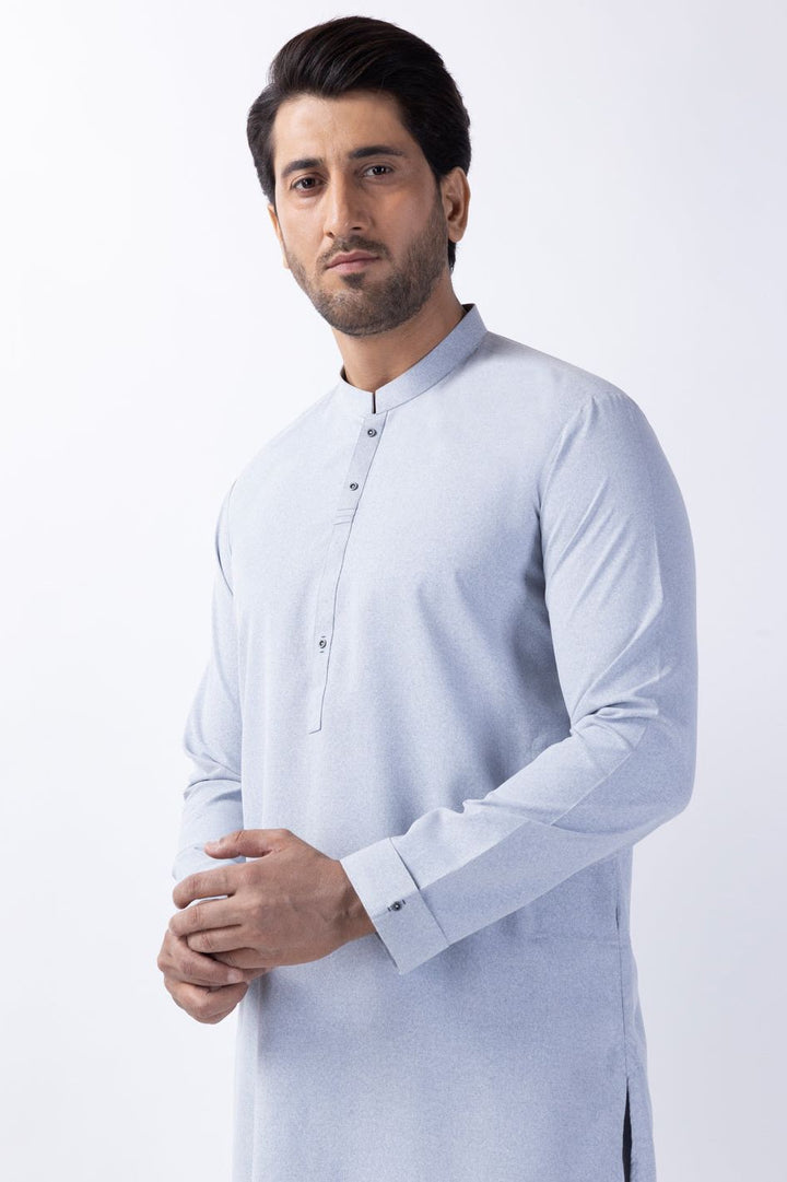 Blended Light Grey Kurta - Almirah