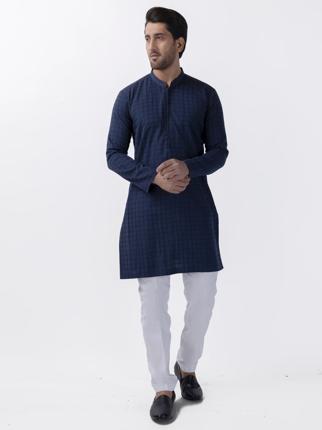 Cotton Navy Blue Kurta - Almirah