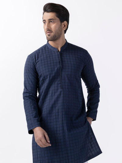 Cotton Navy Blue Kurta - Almirah