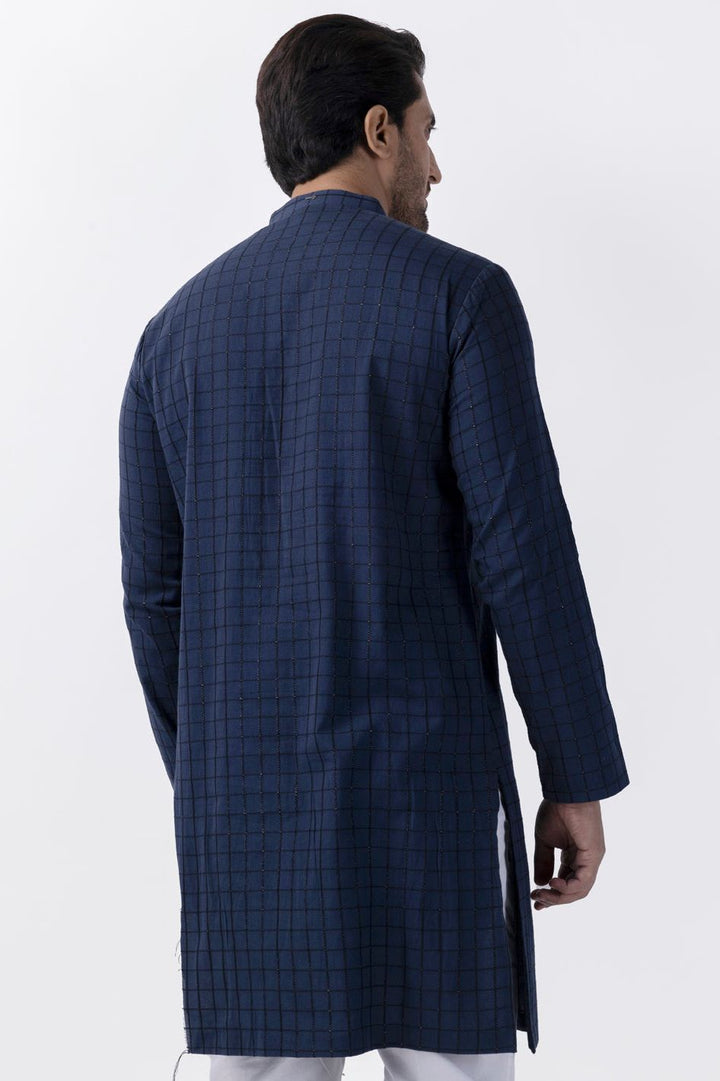 Cotton Navy Blue Kurta - Almirah