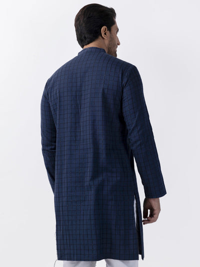 Cotton Navy Blue Kurta - Almirah