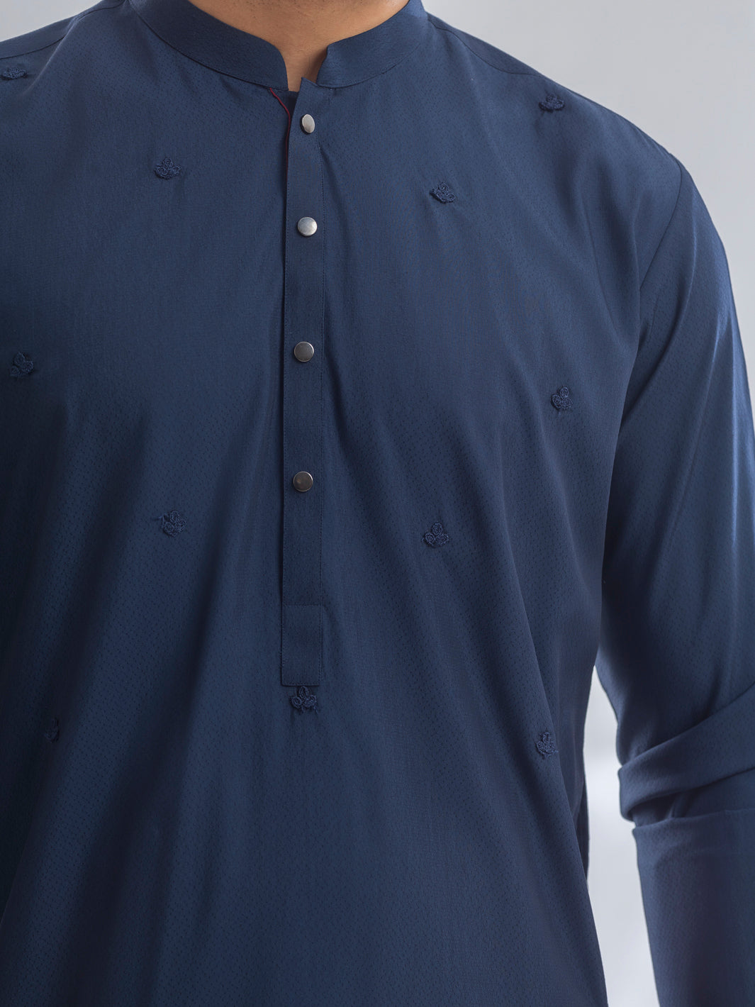 Blended Navy Blue Kurta - Almirah