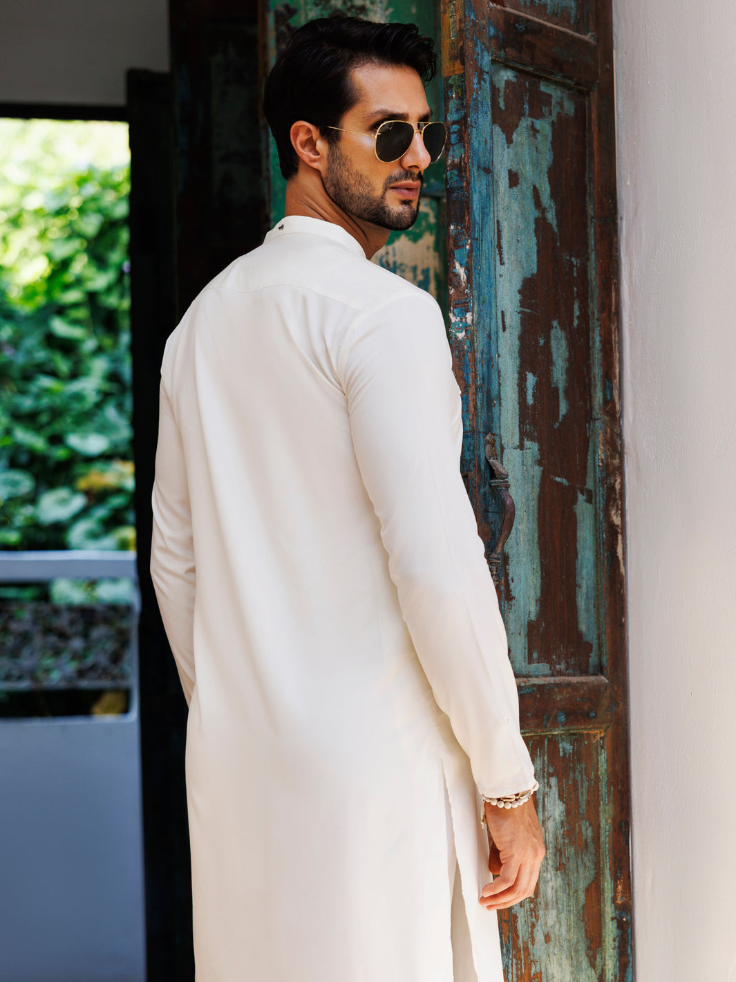 Blended Off White Kurta - Almirah