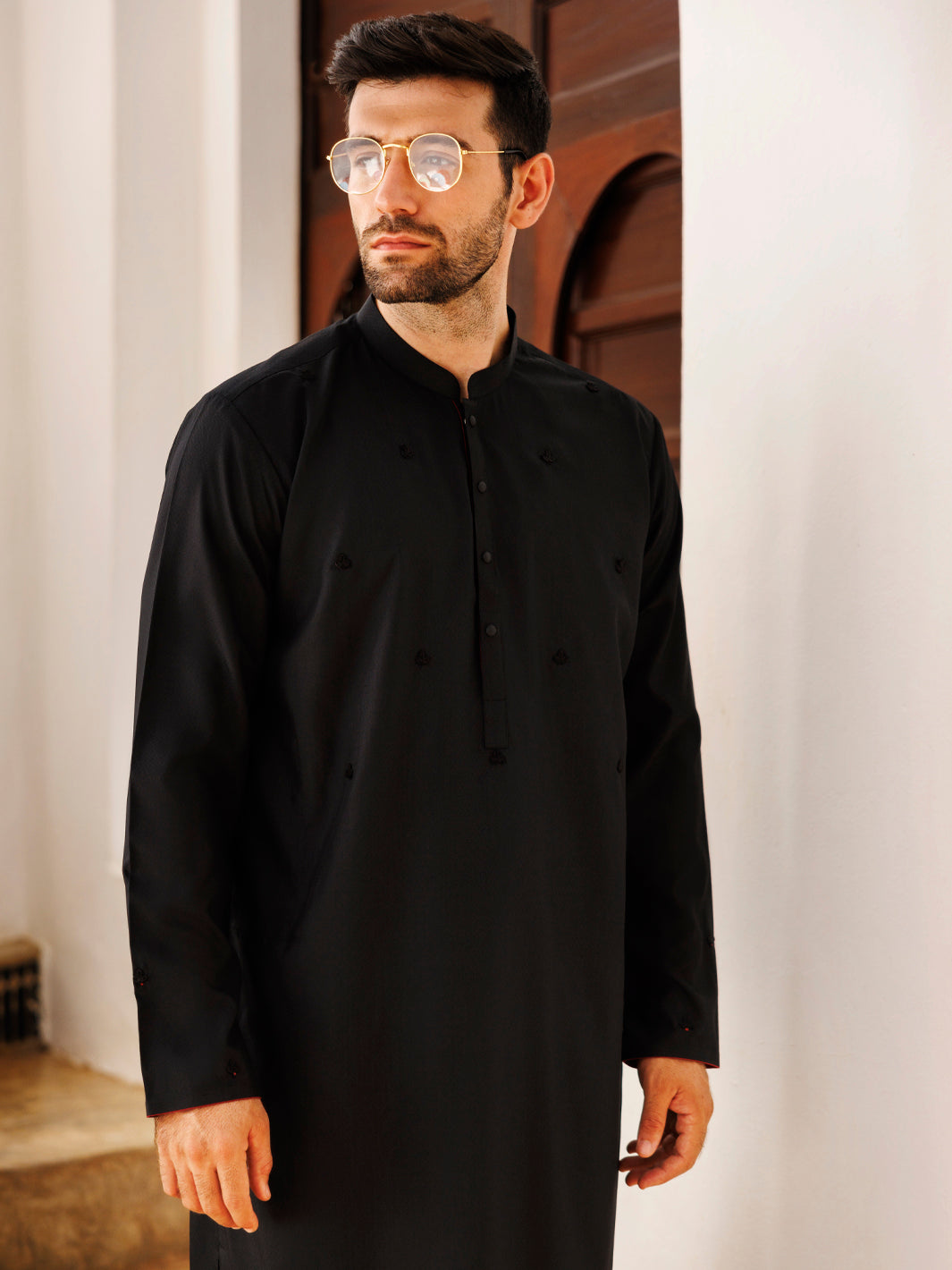 Blended Black Kurta - Almirah