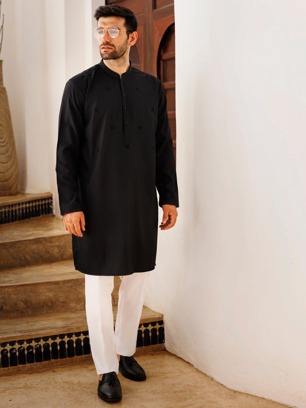 Blended Black Kurta - Almirah