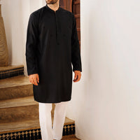Blended Black Kurta - Almirah