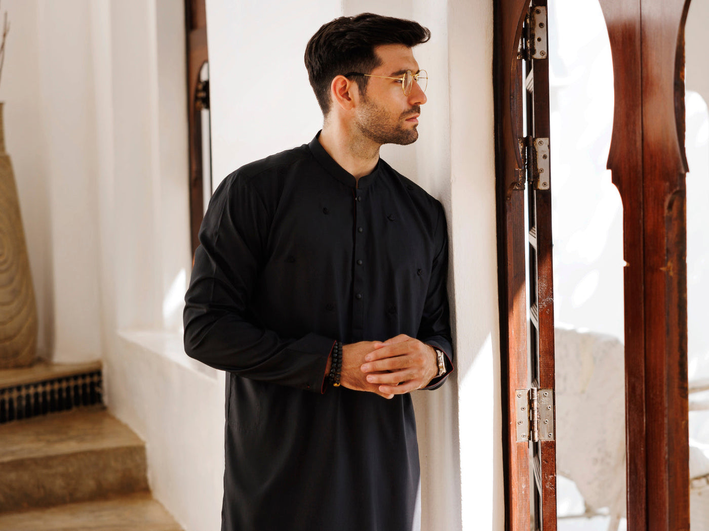 Blended Black Kurta - Almirah