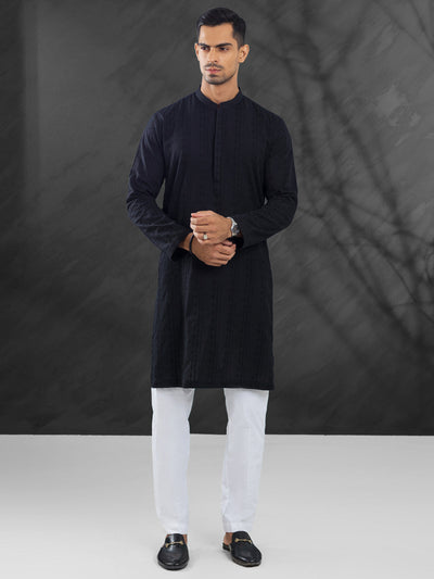 Cotton Black Kurta - Almirah