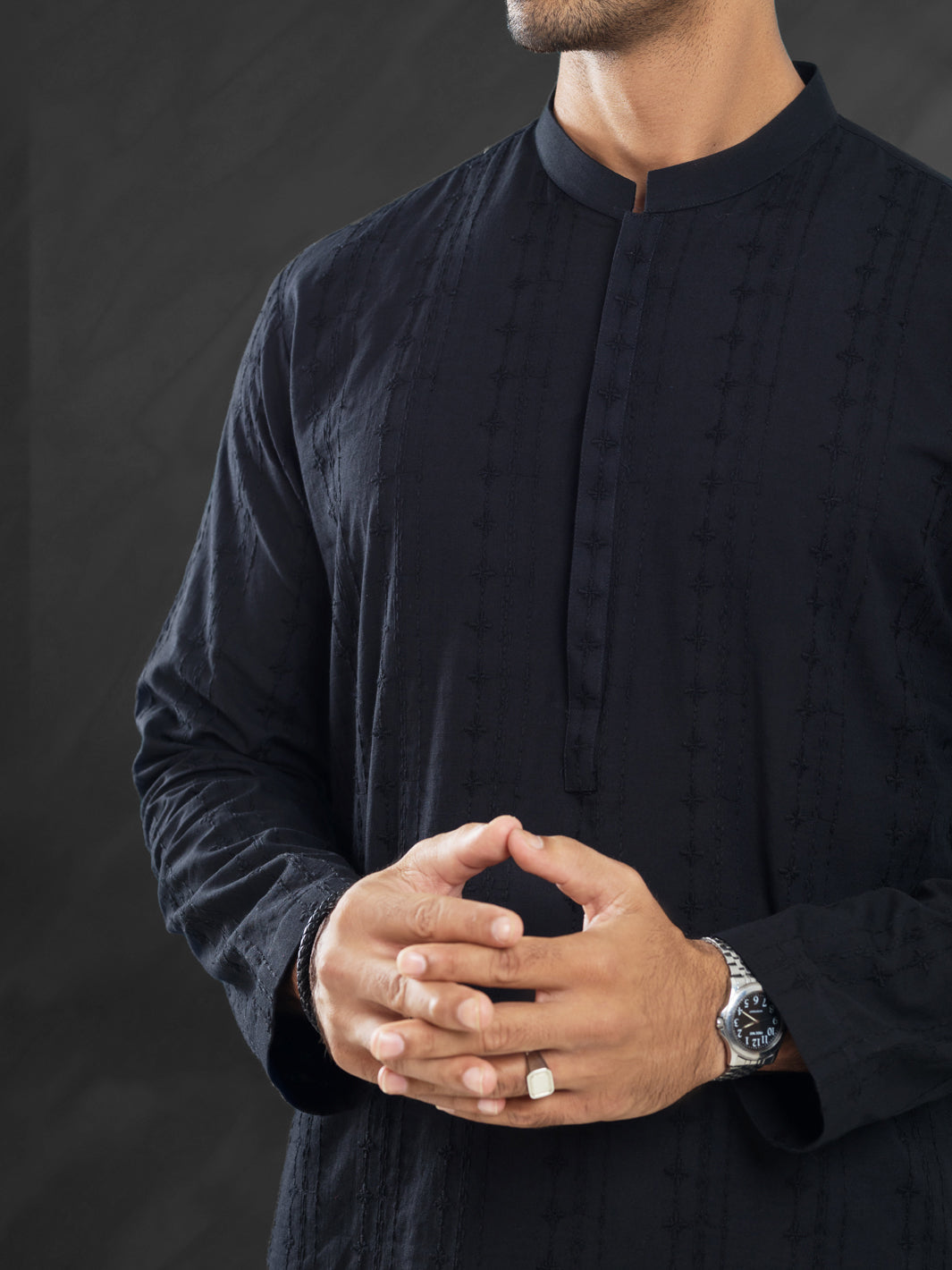 Cotton Black Kurta - Almirah