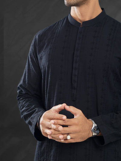 Cotton Black Kurta - Almirah