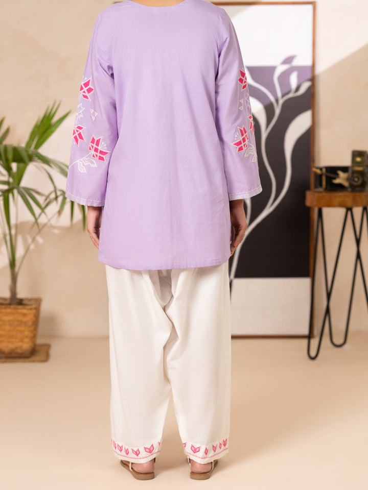 Cotton Lawn Light Purple Kurti - Almirah
