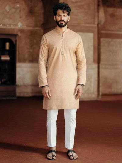 Cotton Light Brown Kurta - Almirah