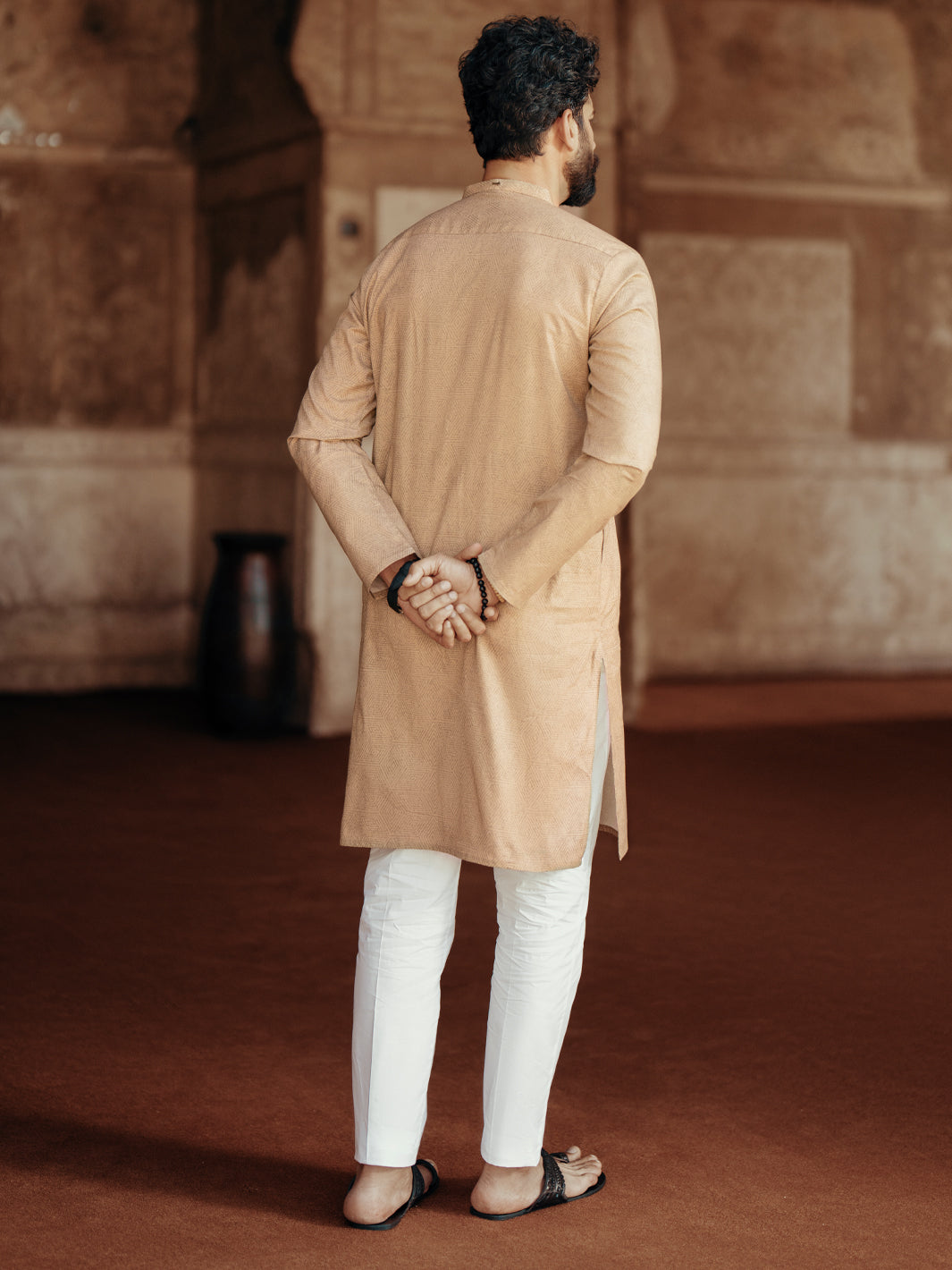 Cotton Light Brown Kurta - Almirah