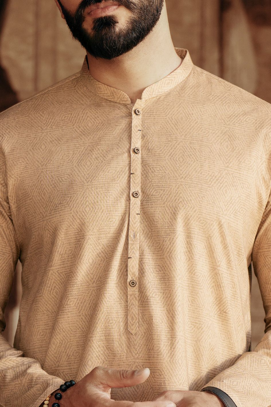 Cotton Light Brown Kurta - Almirah