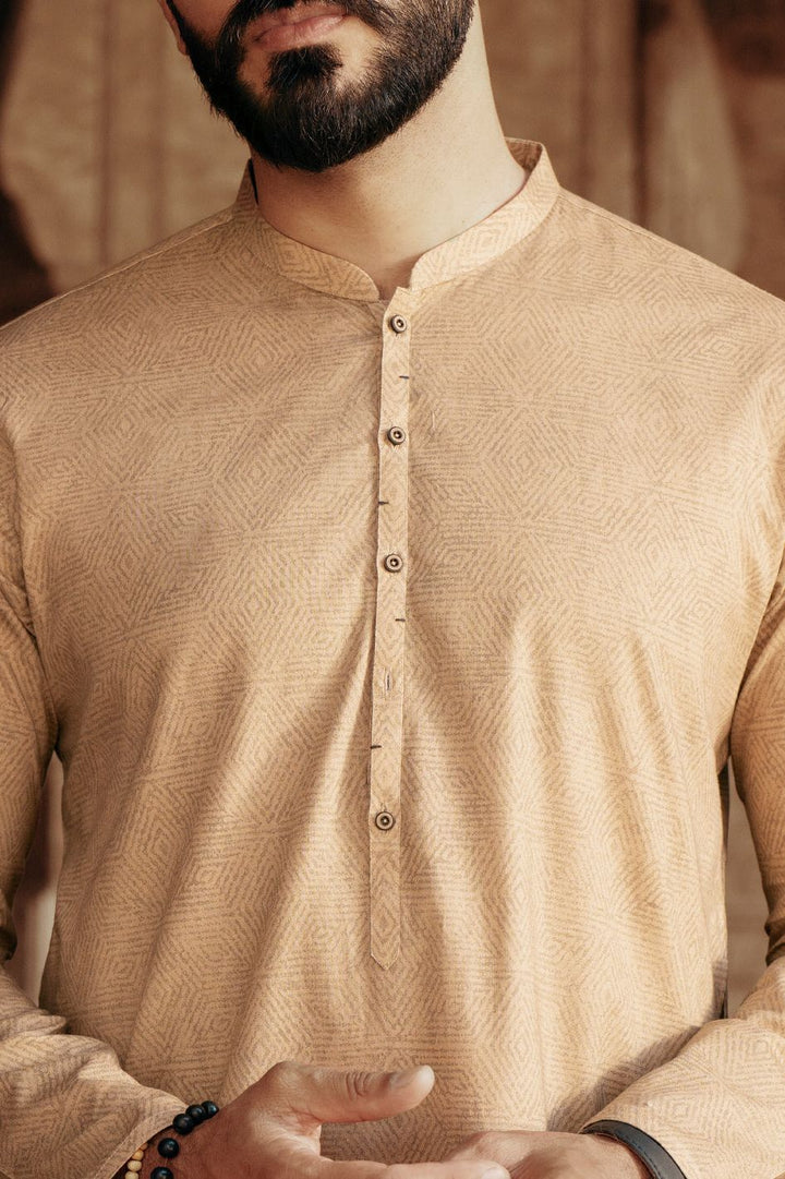 Cotton Light Brown Kurta - Almirah