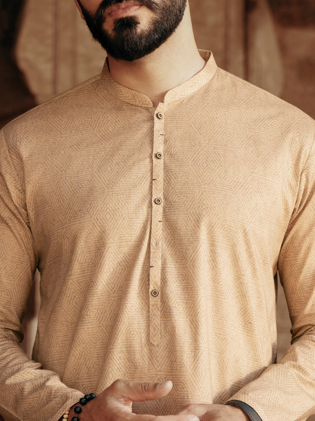 Cotton Light Brown Kurta - Almirah