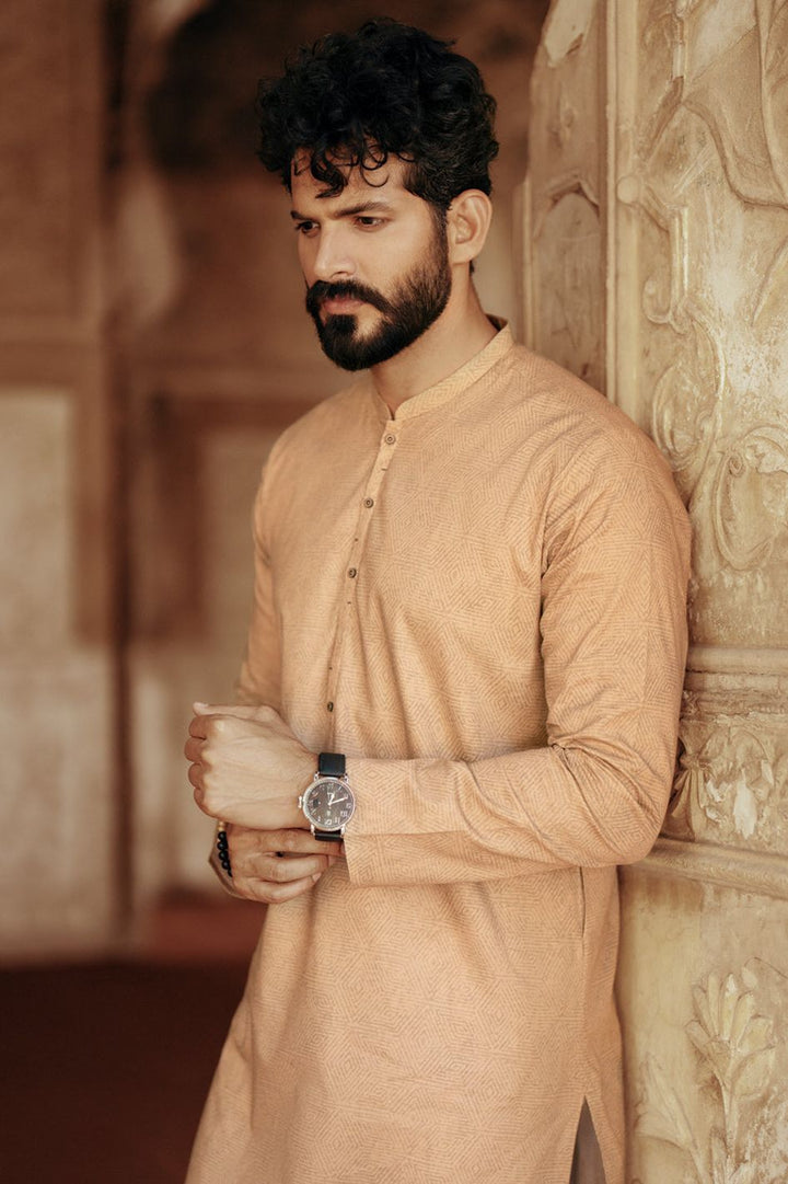 Cotton Light Brown Kurta - Almirah