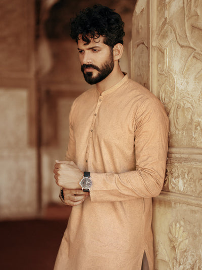 Cotton Light Brown Kurta - Almirah