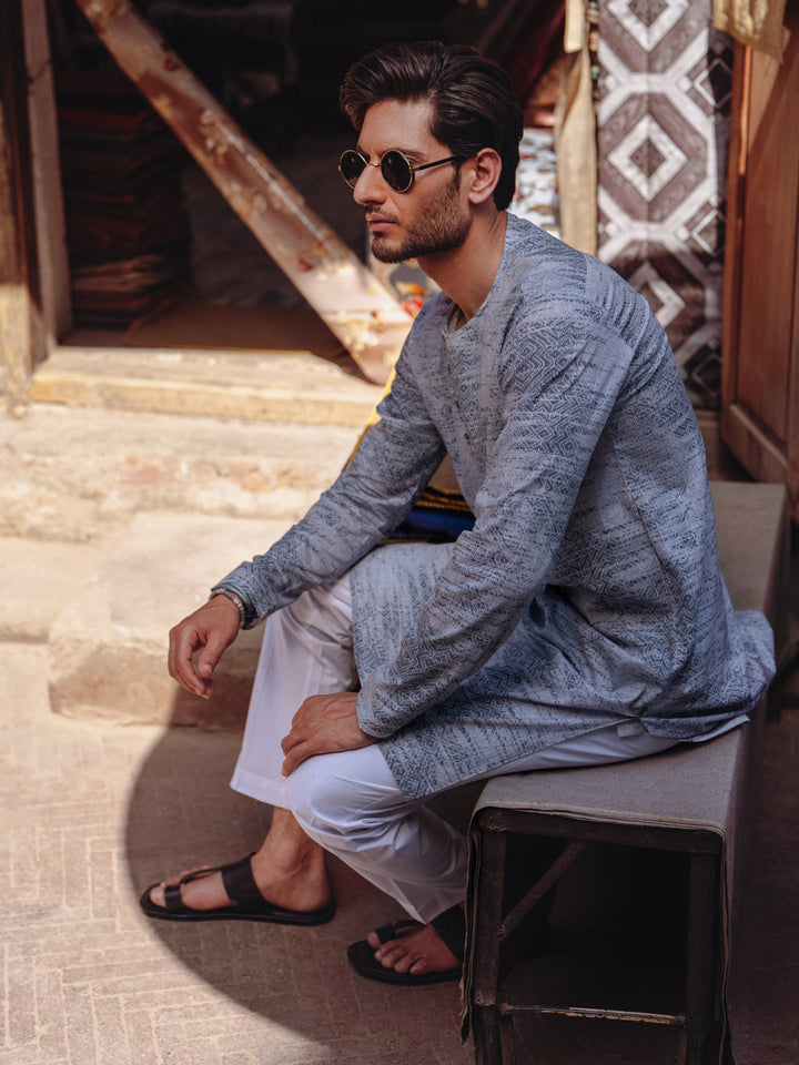 Cotton Grey Kurta - Almirah