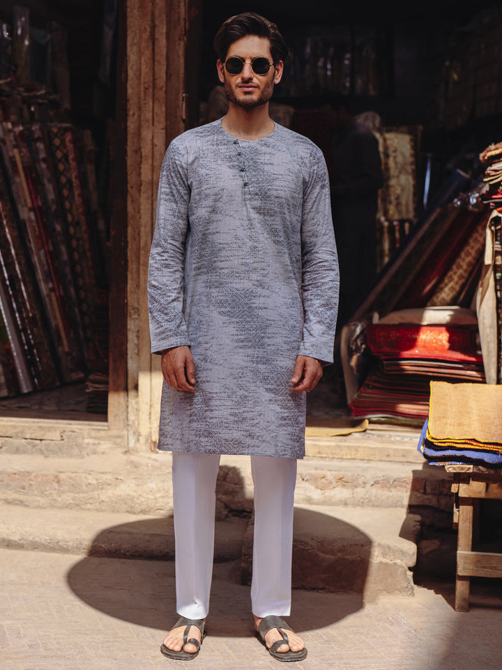 Cotton Grey Kurta - Almirah