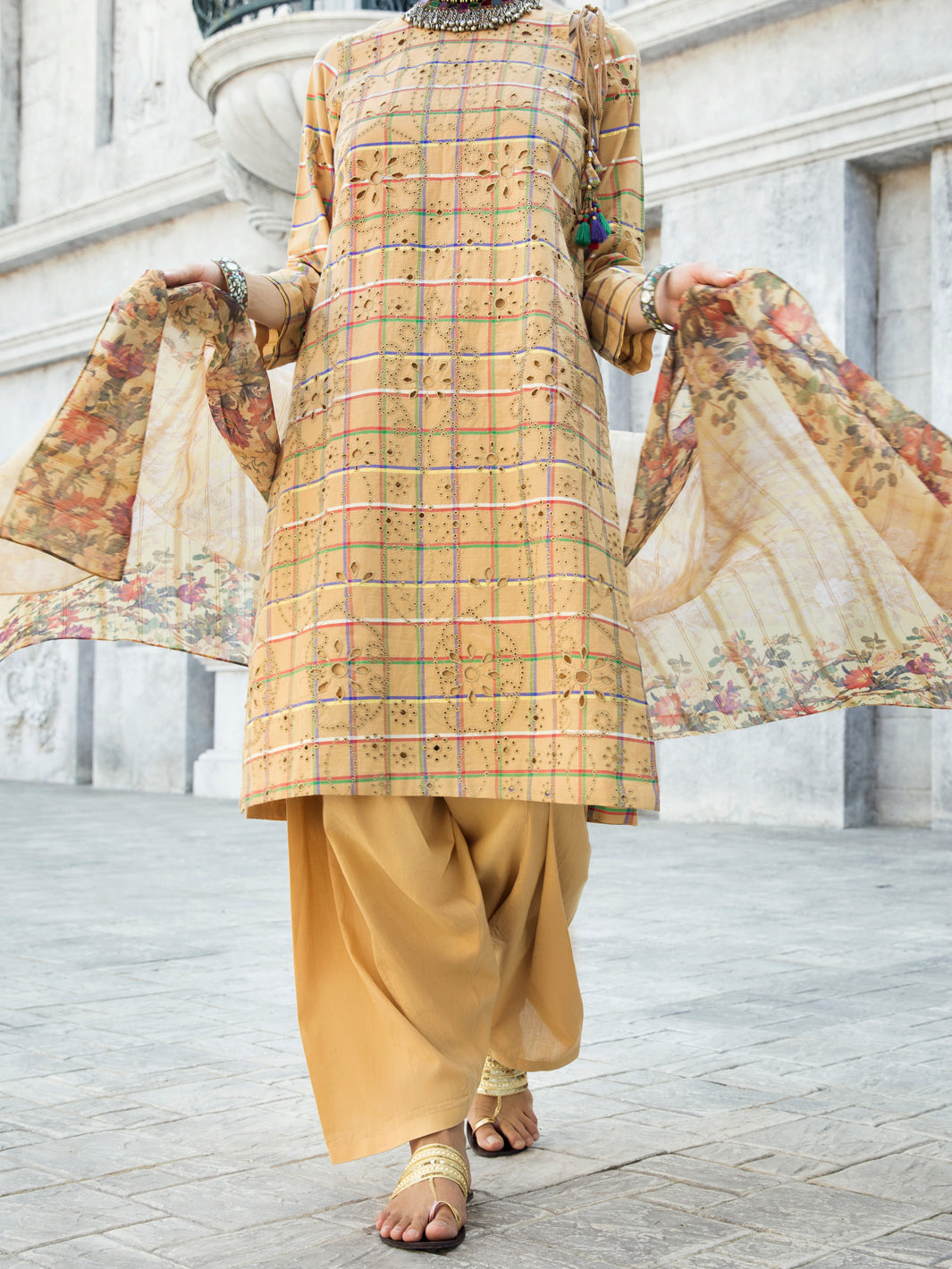 Yarn Dyed Mustard Stitched Suit - Almirah