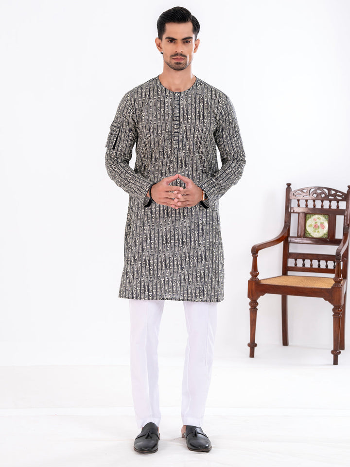 Cotton Black Kurta - Almirah