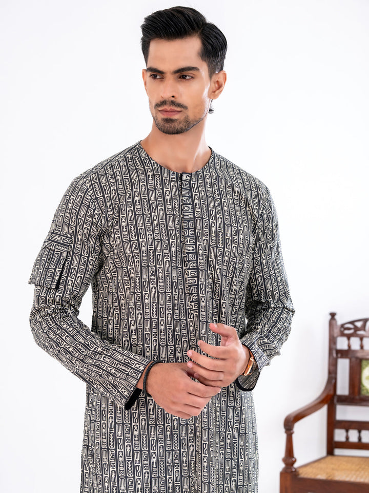 Cotton Black Kurta - Almirah