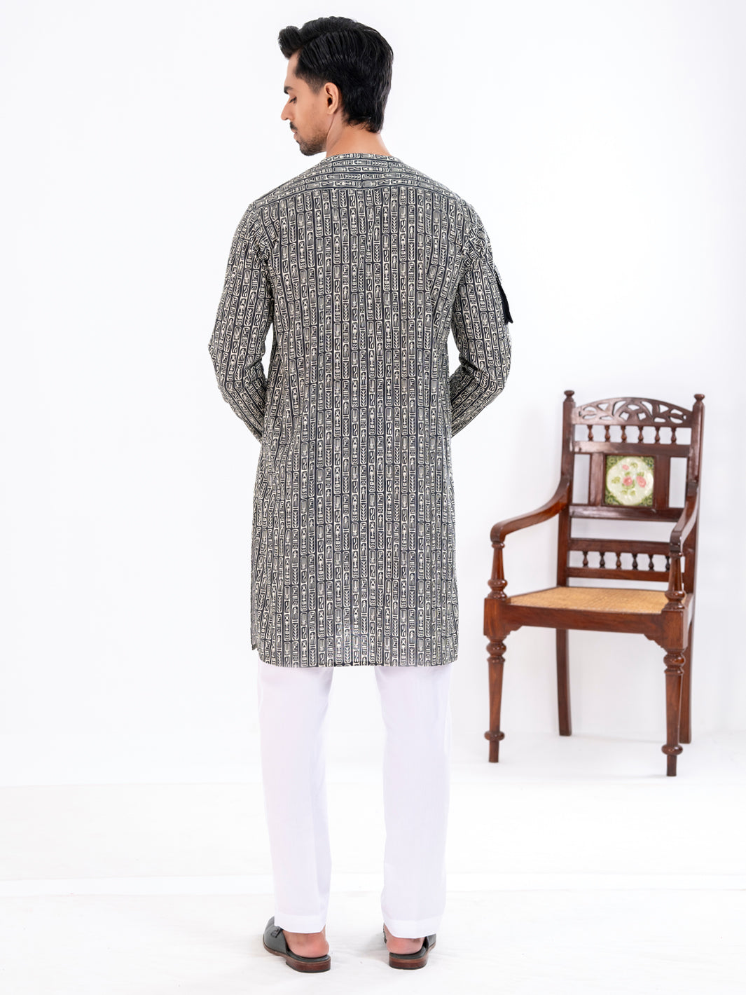 Cotton Black Kurta - Almirah