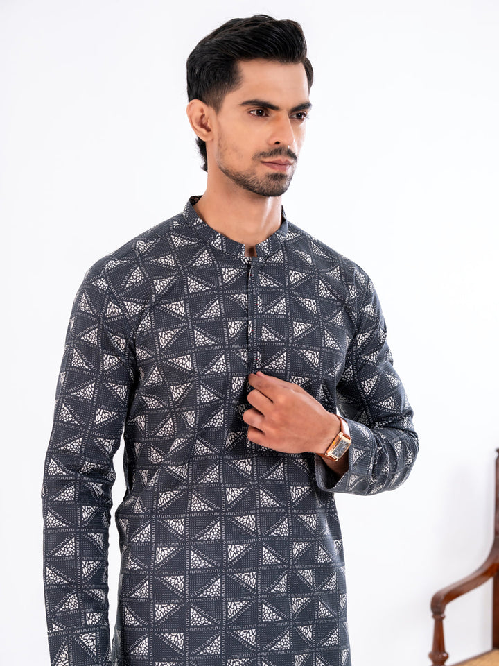 Cotton Black Kurta - Almirah
