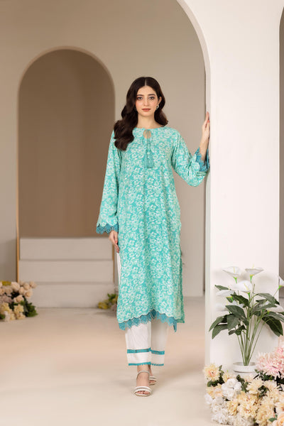 Linen Light Green Stitched Suit - Raqsam