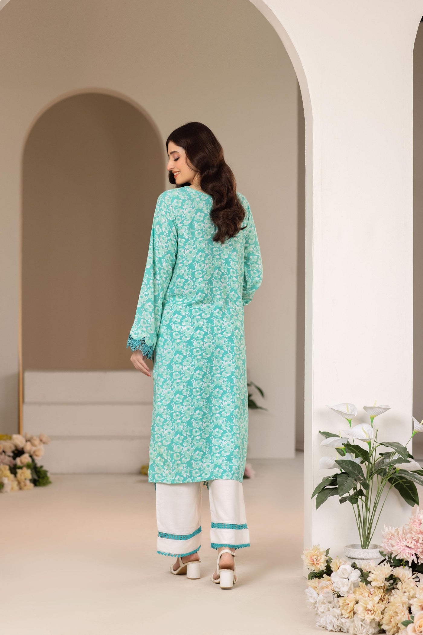 Linen Light Green Stitched Suit - Raqsam