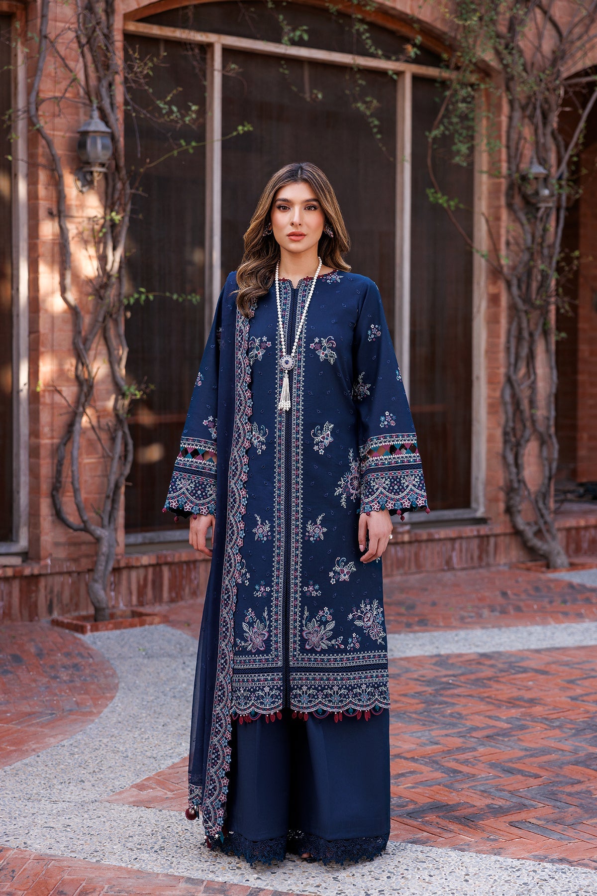 Deep Sapphire - Farasha Luxury Festive Stitched