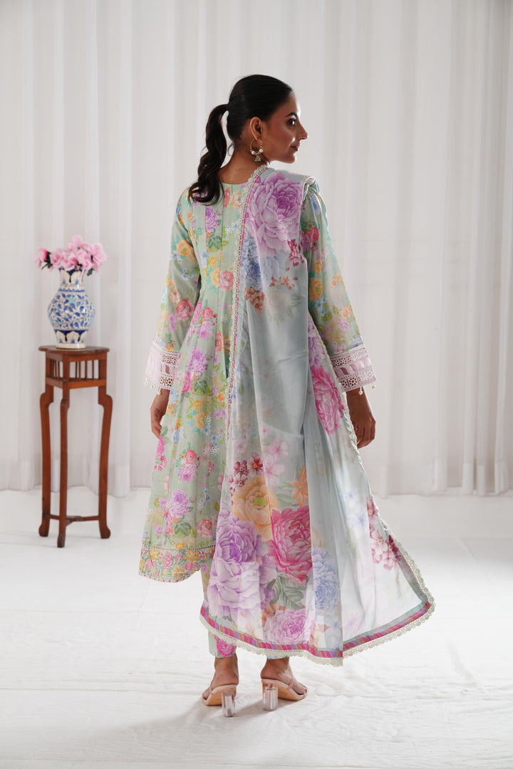 Mint Dew - Farasha Printed Essentials Stitched