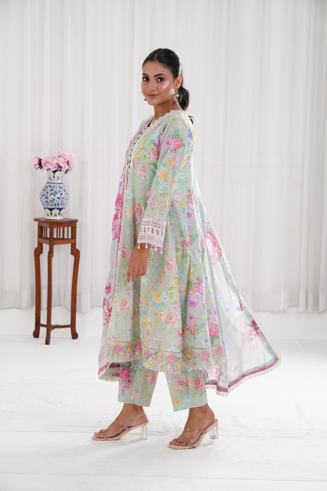 Mint Dew - Farasha Printed Essentials Stitched