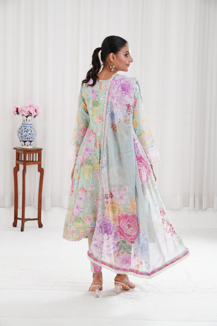 Mint Dew - Farasha Printed Essentials Stitched
