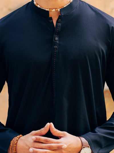 Cotton Black Kurta - Almirah