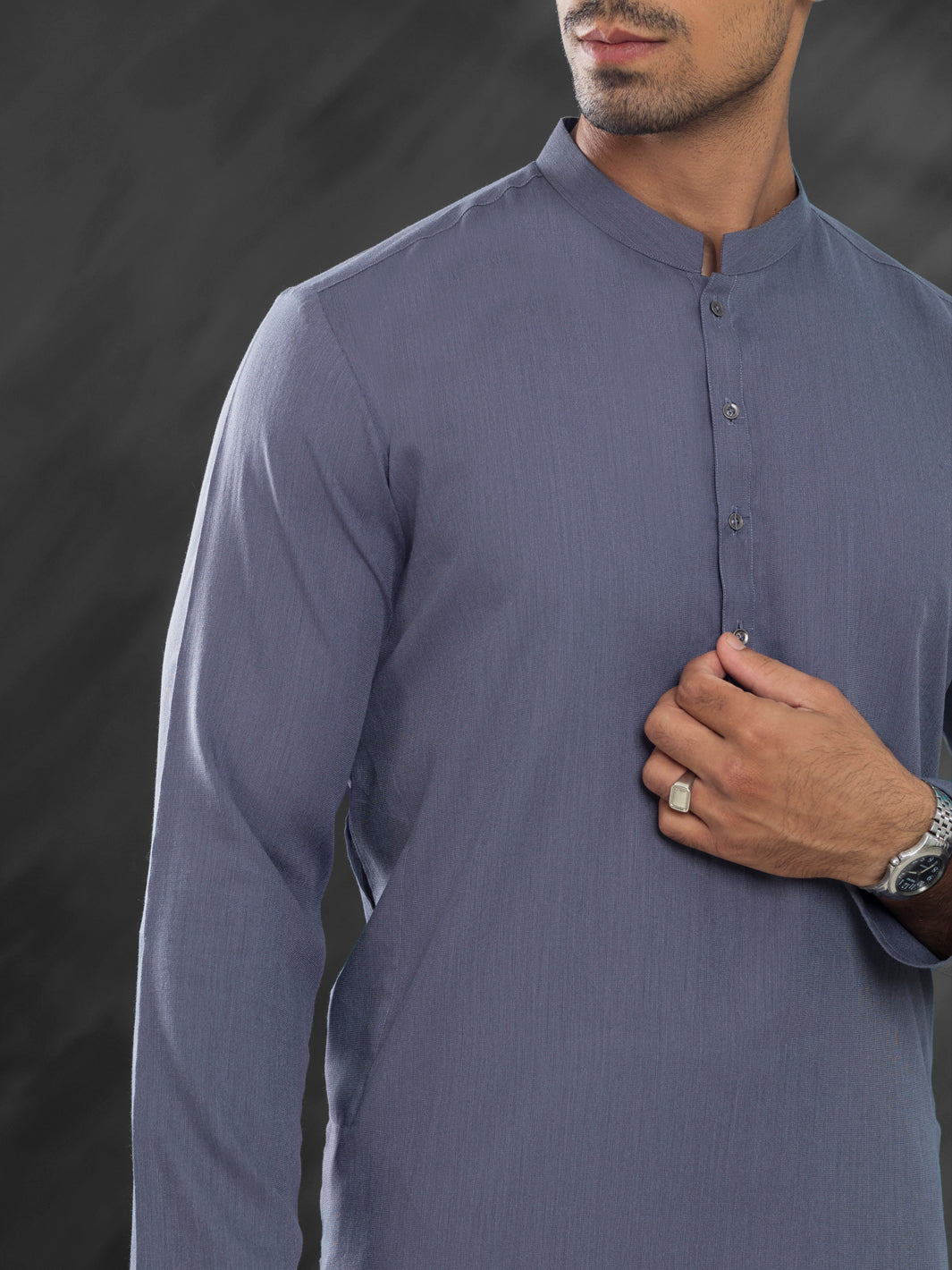 Blended Grey Kurta - Almirah