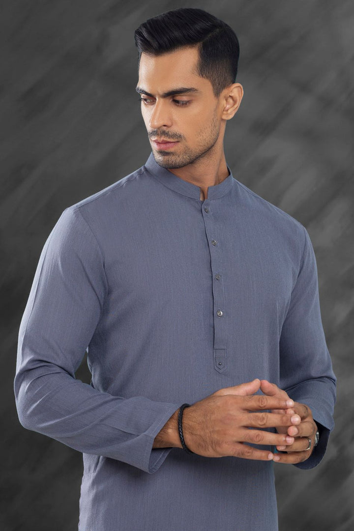 Blended Grey Kurta - Almirah