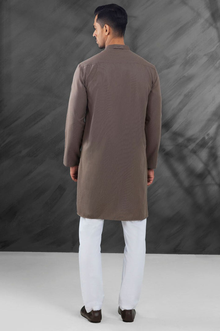 Blended Brown Kurta - Almirah