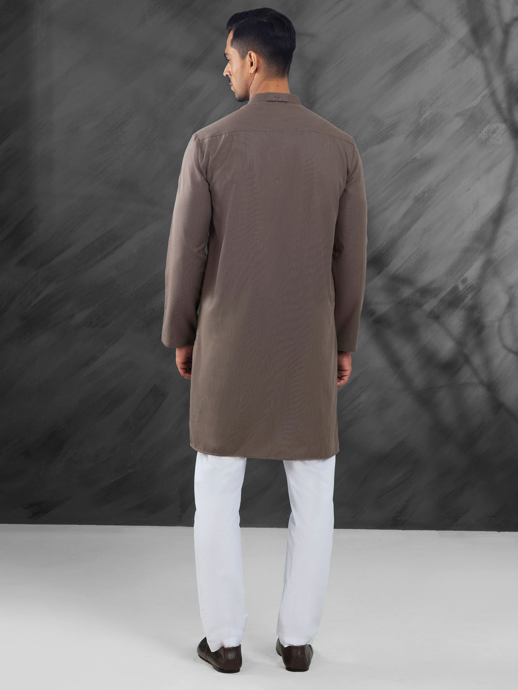 Blended Brown Kurta - Almirah