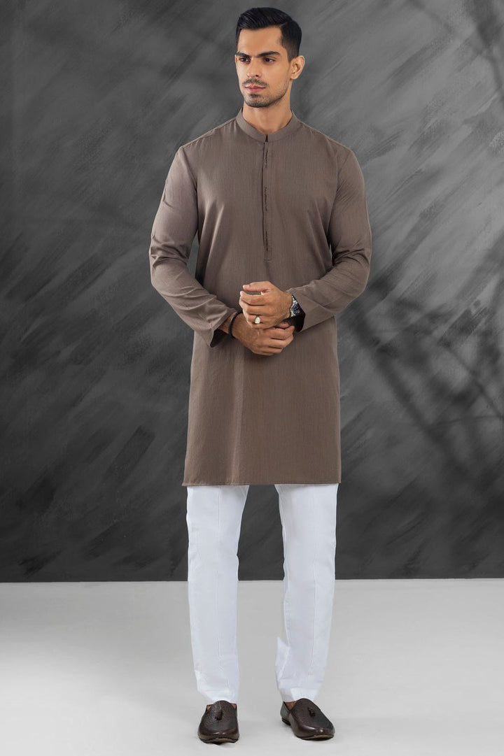 Blended Brown Kurta - Almirah