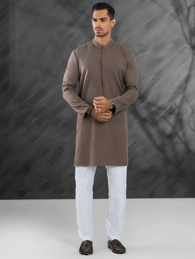 Blended Brown Kurta - Almirah