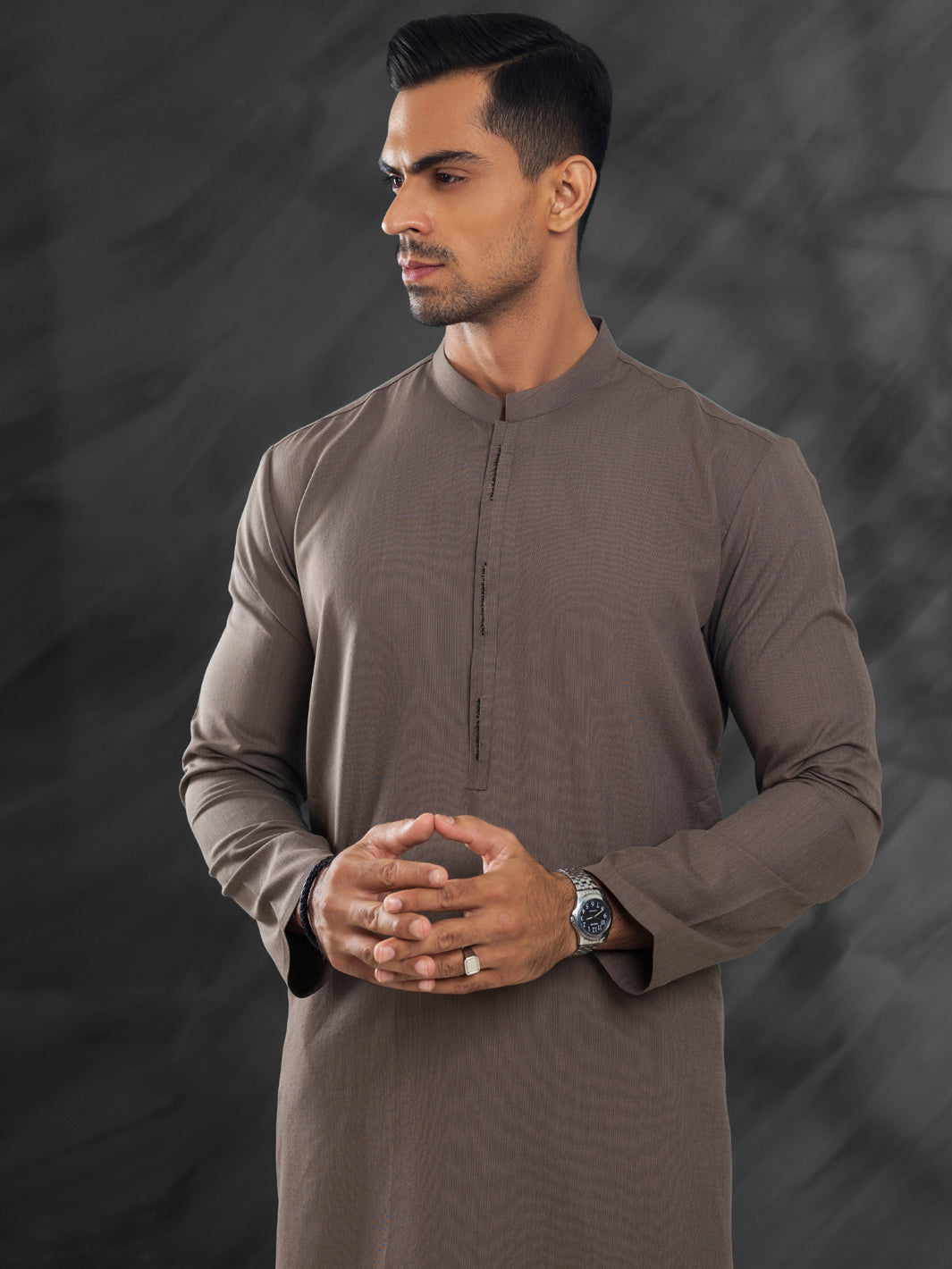 Blended Brown Kurta - Almirah