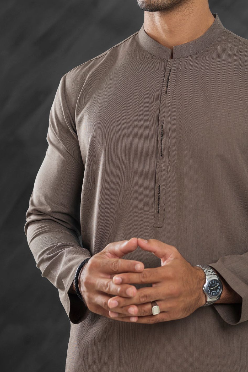Blended Brown Kurta - Almirah